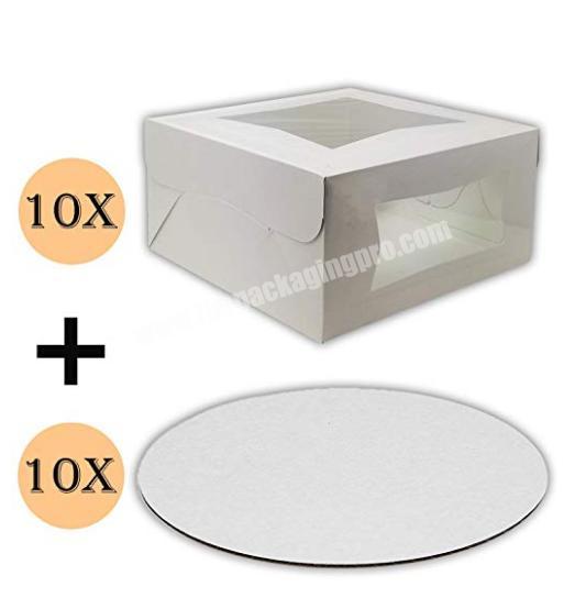 China White Open Window Custom Print Cake Packing Wedding Clear Plastic Cake Box