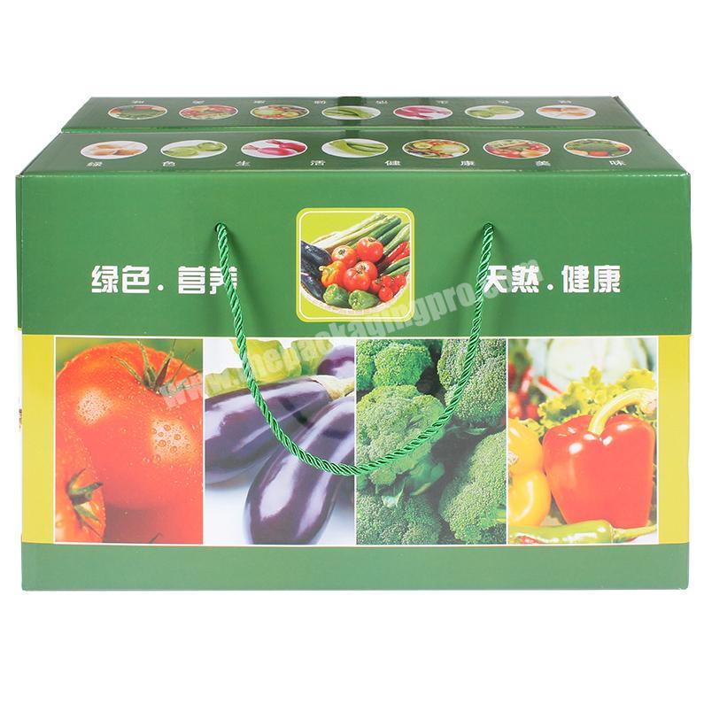 China Yongjin Customized Logo and Color Fruit Vegetable Corrugated Packaging Box with Handles