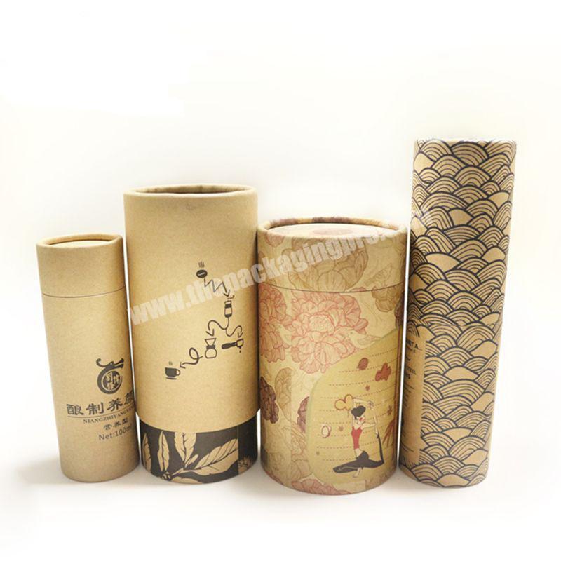 China factory custom printed tea paper tube eco friendly high quality brown kraft paper tube
