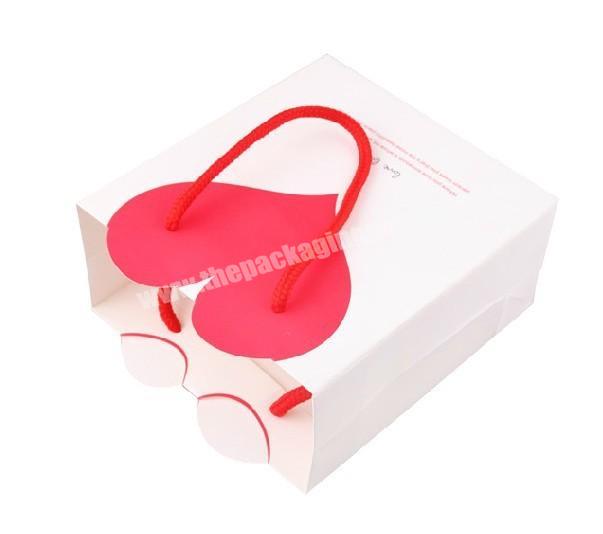 China manufacturers luxury boutique gift bag packaging custom white paper thank you gift bags Red heart with logo print