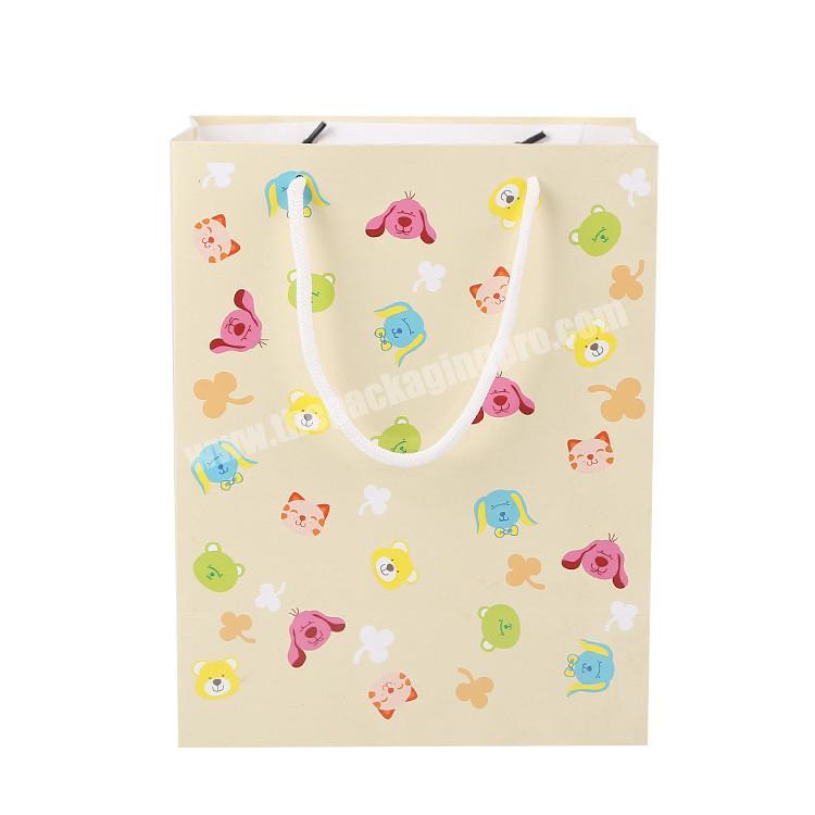 China product low cost lovely cartoon custom print paper bag happy high quality eco boutique paperbag