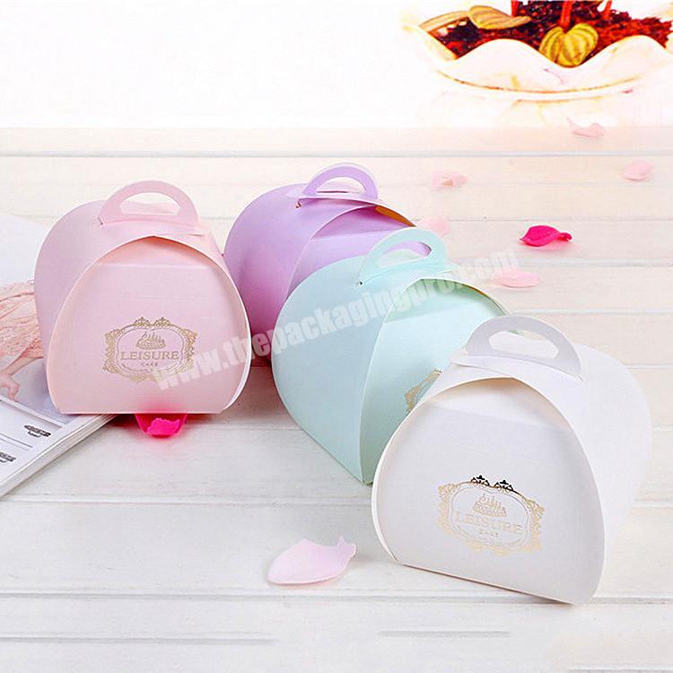 China suppliers custom cup cake box with handle sweet candy packaging box