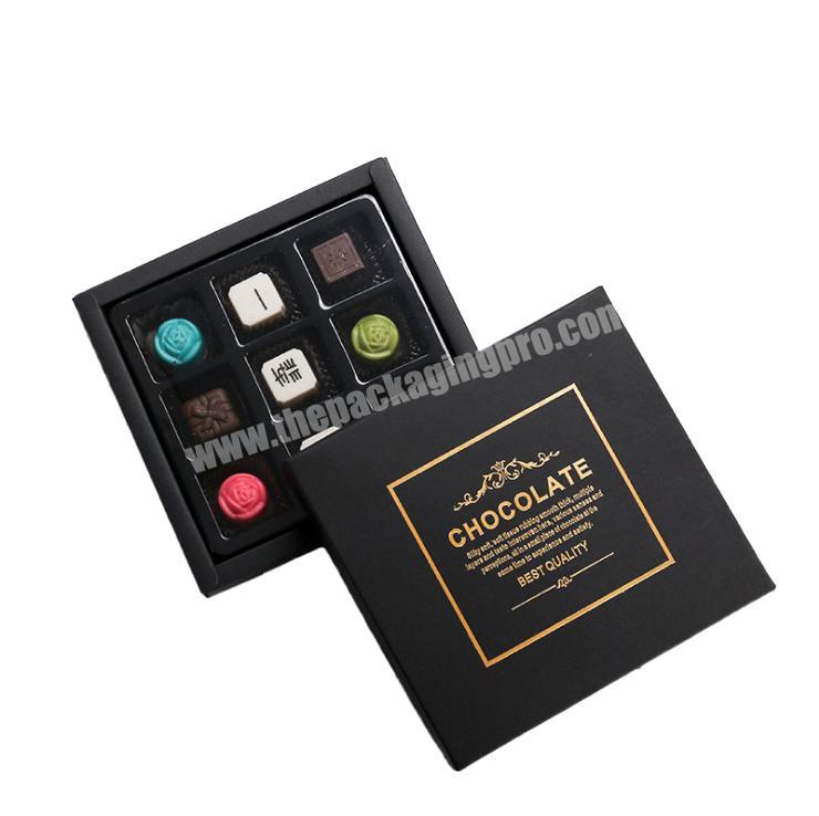 Chocolate boxes gift packaging chocolate truffles paper box with paper divider inserts