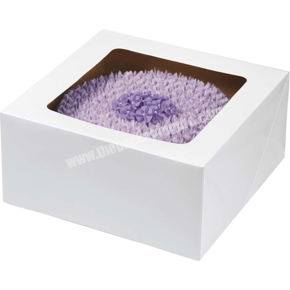 Christmas White Paper Cake Packaging Box With Custom Logo Printing