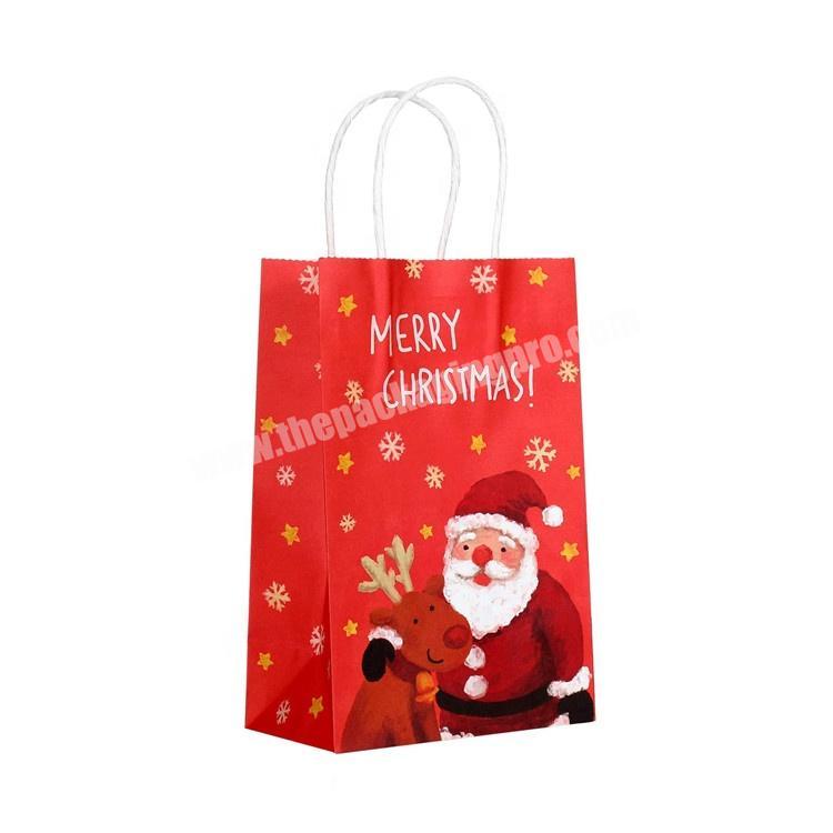 Christmas packing shopping paper gift bags with logo