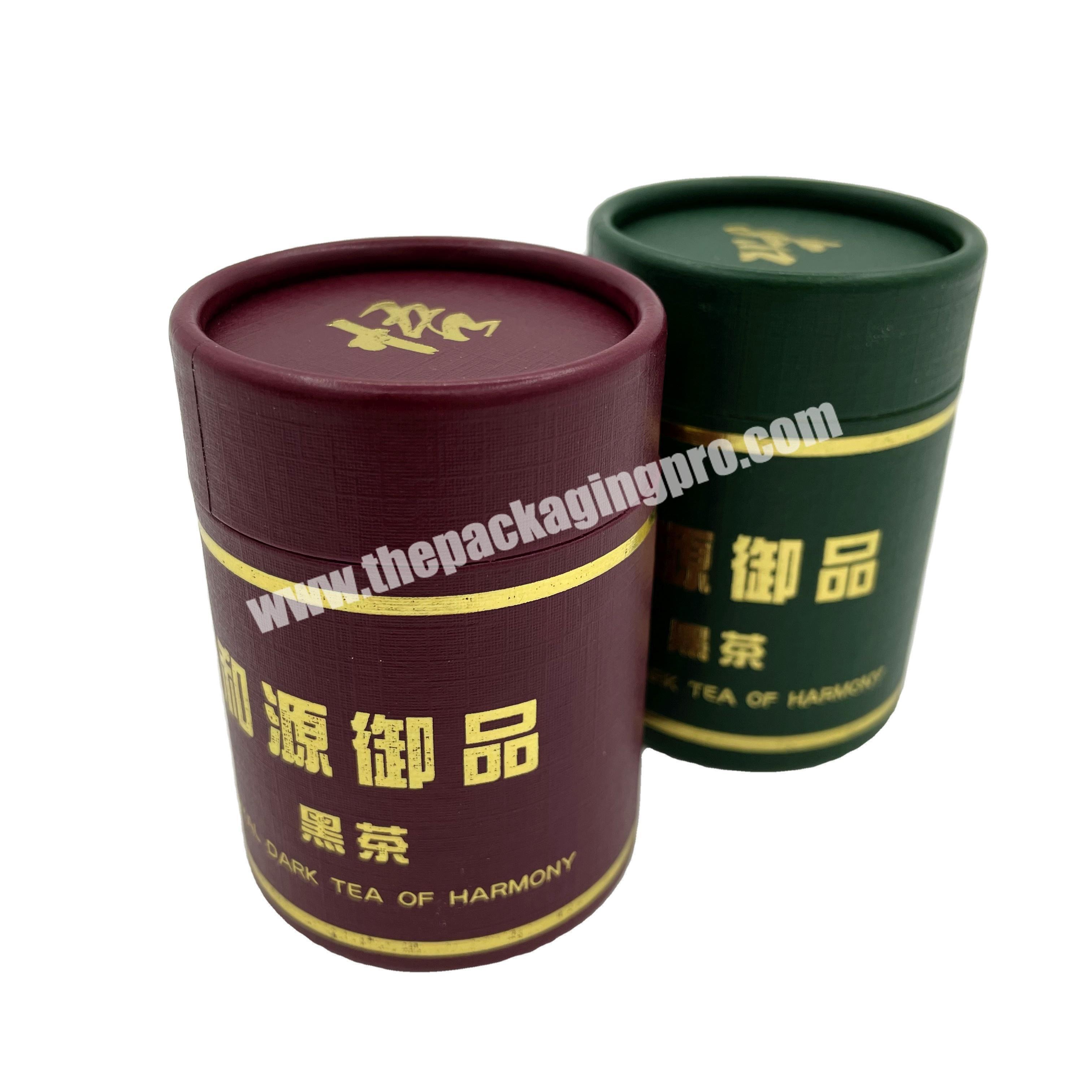 Custom design printing tea brand Luxury food grade cardboard with aluminum lining Tea Gift packaging box small paper tube