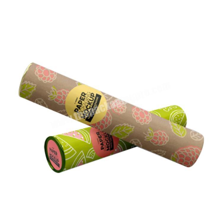 Biodegradable food brown kraft paper tube round packaging wax lined cardboard shaker tube for spice power