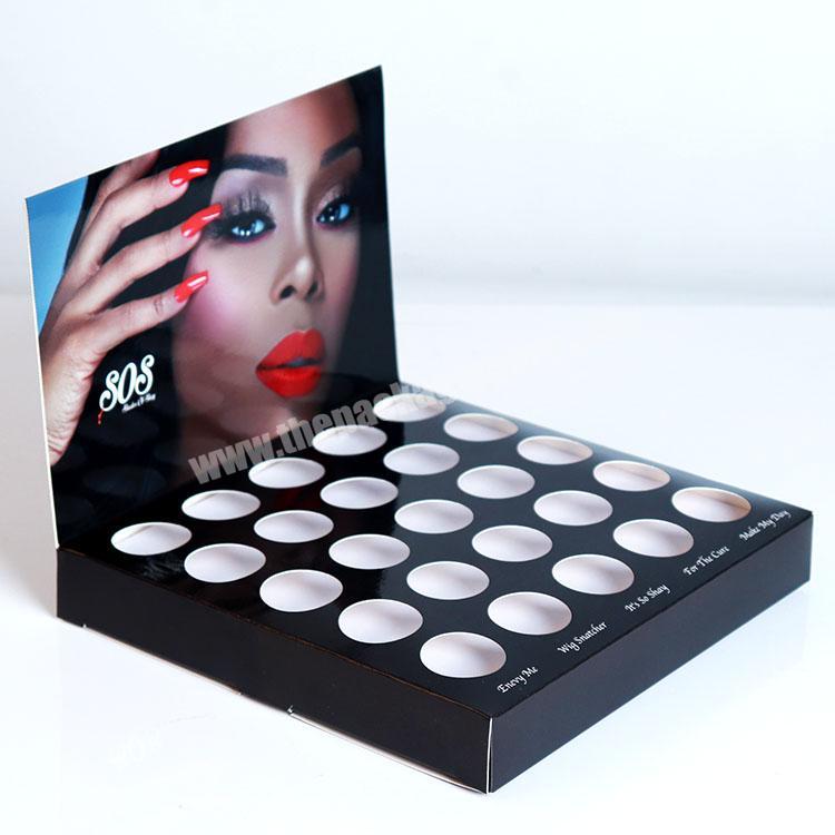 Collapsible Box for Makeup eye shadow foundation Cardboard Counter Display Stand