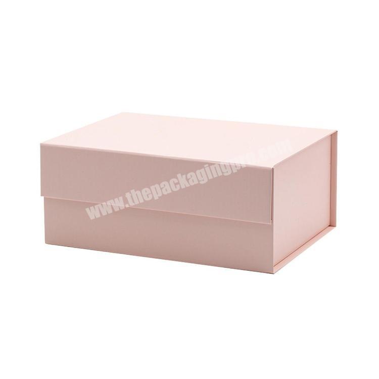 Collapsible Magnetic Front Flap Closure Pink Finish Premium packaging Magnetic closure Gift Box