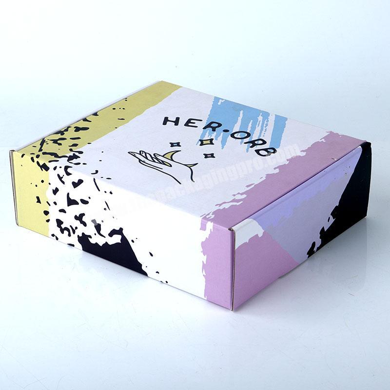 Colored printed corrugated paper craft clothing shipping box custom logo and size
