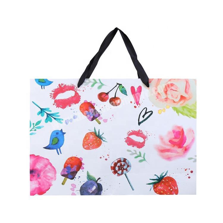 Colorful Patterns Customize Paper Bag Paperbags with Logo Print
