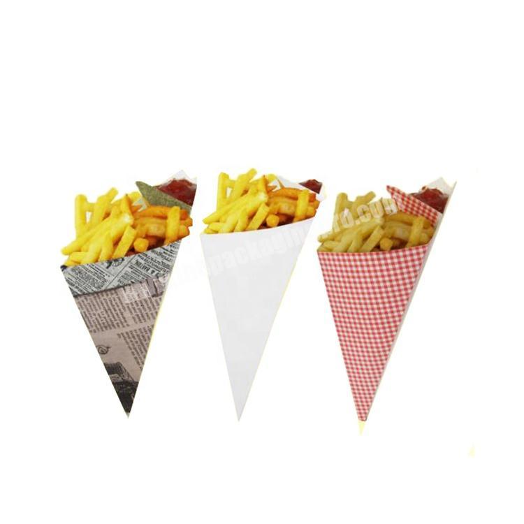 Cone shape french fries box with sauce