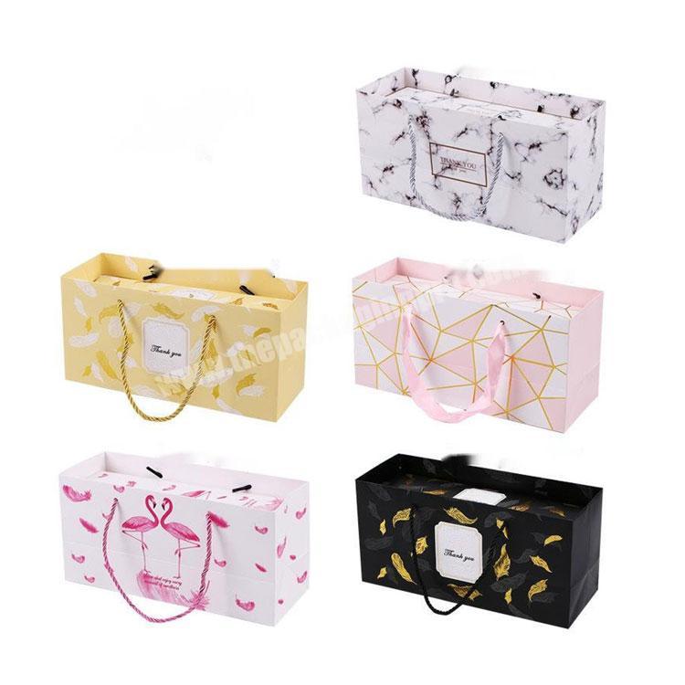 Cookie Pastry Food Package Birthday Party White Gift Bag paper Packaging Boxes with lids