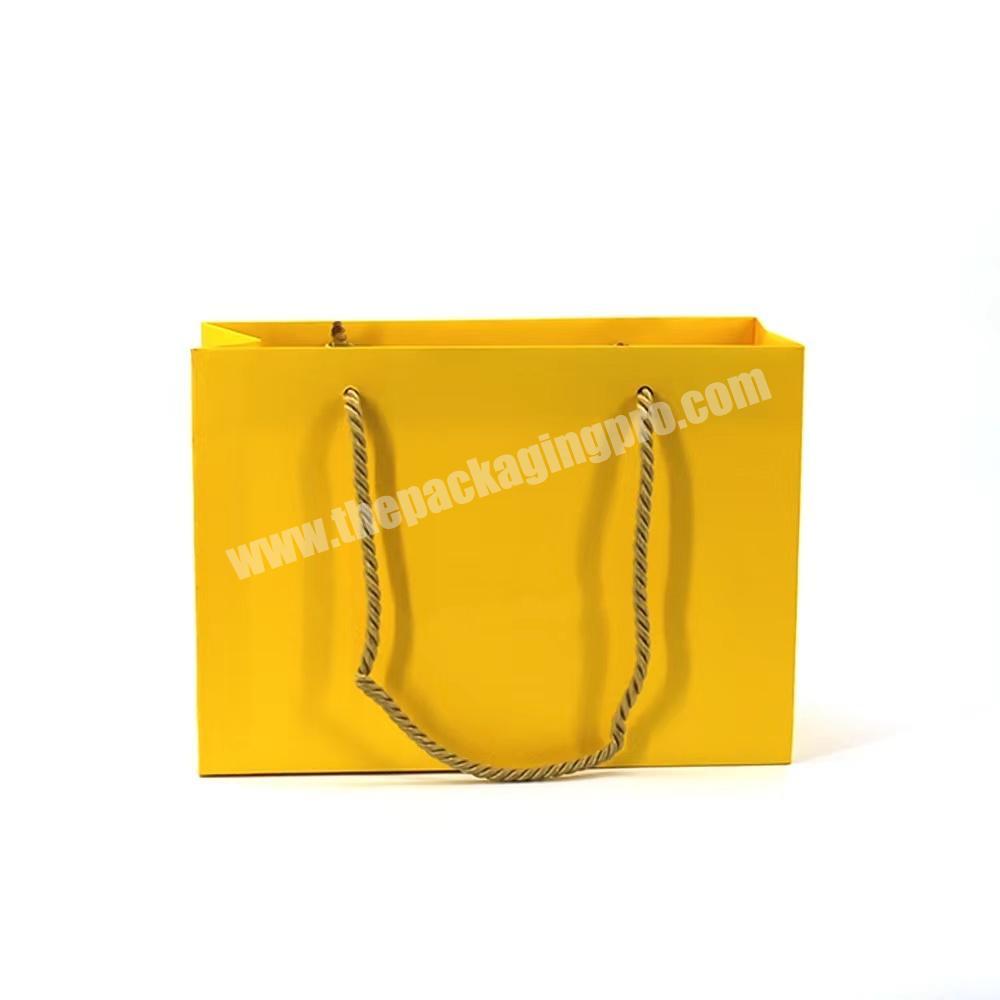 Cosmetics Paper Bag For Lipsticks Bamboo, Customized Shopping Bag, Yellow Small Packaging Jewelry Bag