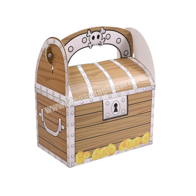 Creative square wood grain spot gold treasure Halloween candy box folding gift packaging boxes