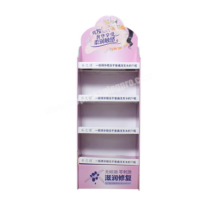 Custom Biodegradable Collapsible Cardboard Promotional Display Shelves For Bottle Candy Perfume Trading Exhibition Show