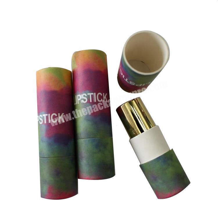 Custom Biodegradable Eco-Friendly Cosmetic Containers Push Up Deodorant Stick Paper Tube Lipstick Tubes Lip Blam