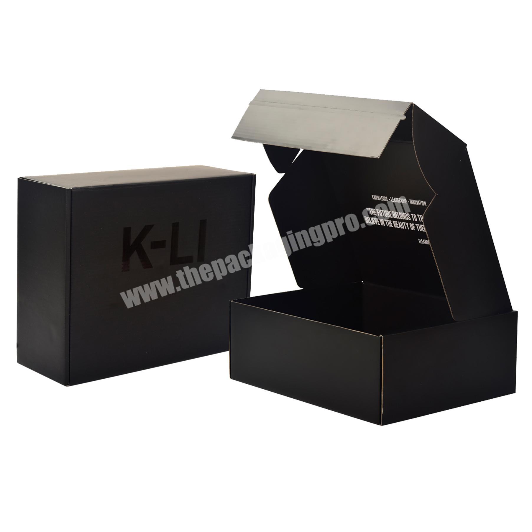Custom Black Foldable Tear Strip Shipping Boxes Packing Box Cardboard