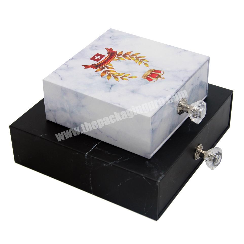 Custom Black White Paper Packing Marble Gift Jewelry Box Packaging Marble Boxes