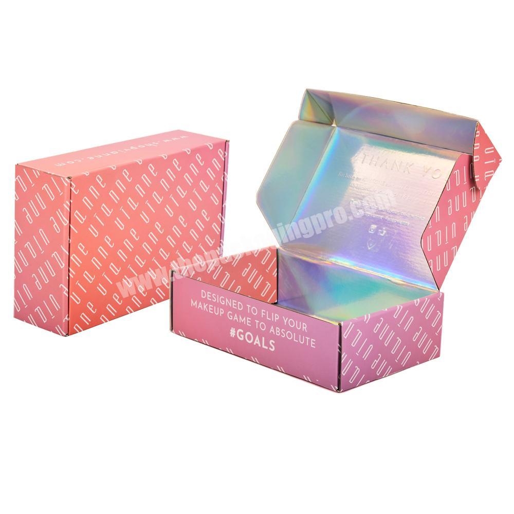Custom Carboard Iridescent Shipping Packing Shiny Papper Box Mailing Holographic Packaging Boxes
