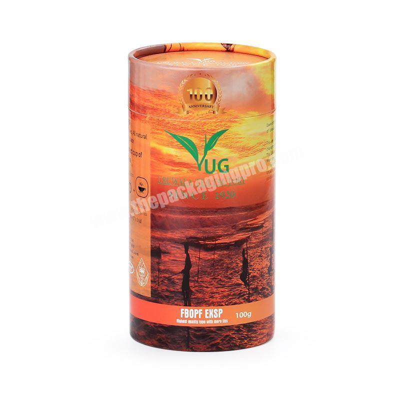 Custom Design Eco Friendly Coffee Tea Packaging Canister Paper Tube