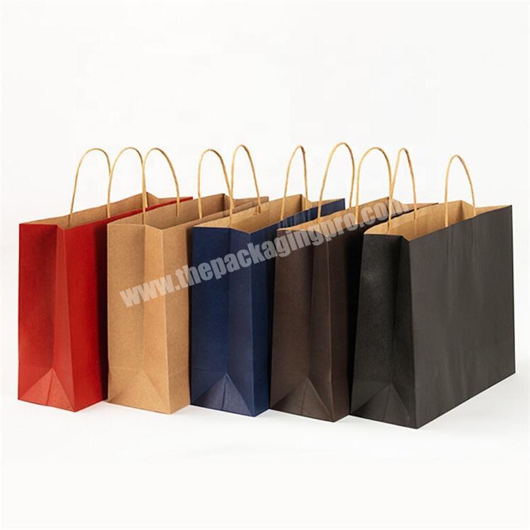 Custom Design Gift Craft Packaging Kraft Paper Biodegradable Shopping Bags With Your Own Logo