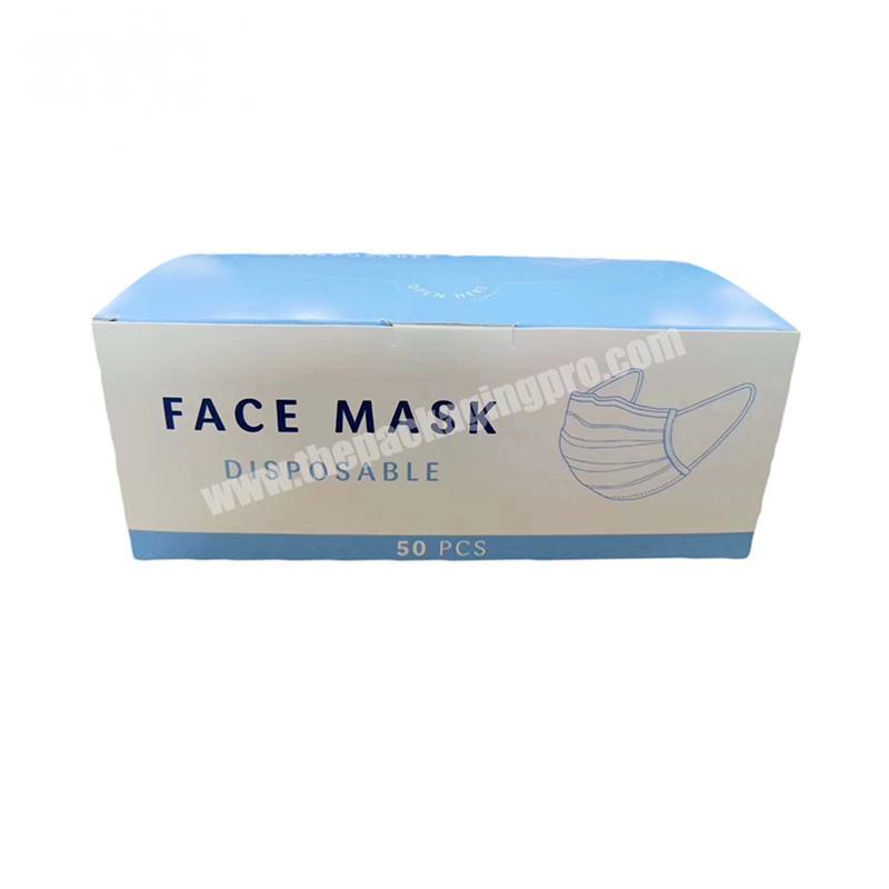 Custom Design Non Woven Fabric Face Mask Packaging Paper Box