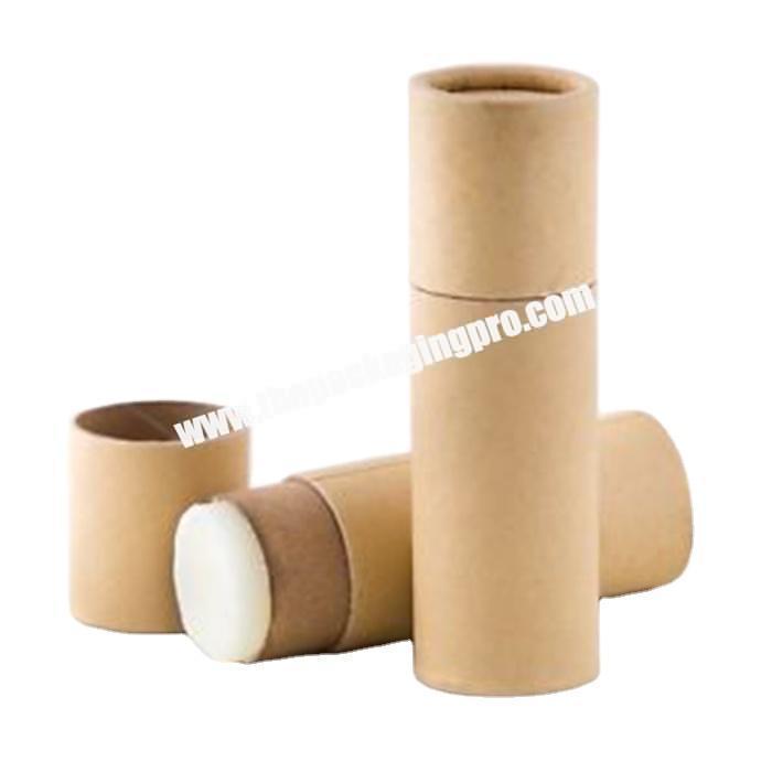 Biodegradable 0.3 0.5 1 Oz Packaging Kraft Paper Cardboard Tube Box For Lip Balm Deodorant Packaging Kraft Container