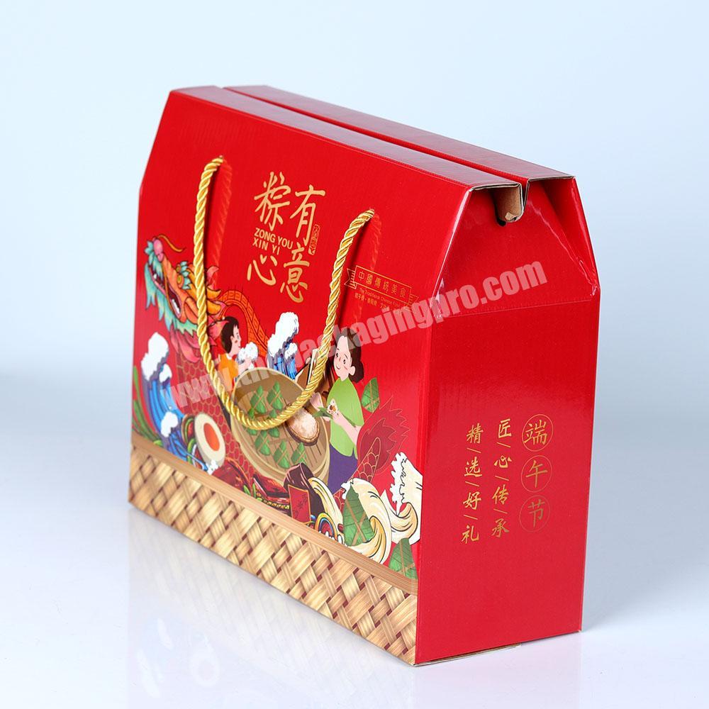 Custom Fancy design custom moon cake packaging box with handle,luxury gift moon cake box
