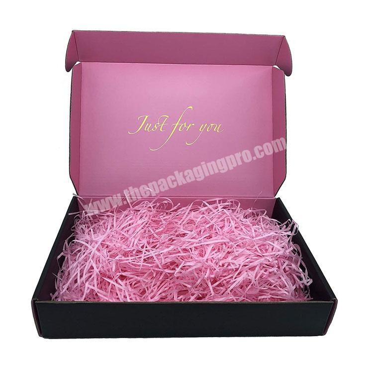 Custom Gift Wrapping, Birthdays, Bridal Shower Premium Black Gold Foil Stamping Cardboard corrugated gift shipping Box