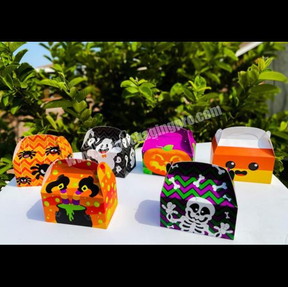 Custom Halloween House Cardboard Candy Gift Paper Boxes Trick-Or-Treating Holiday Food Pastries Cupcakes Cookies Brownies Donuts
