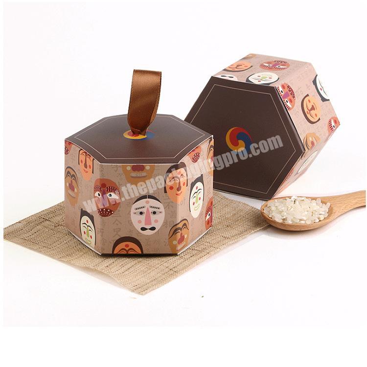 Custom Hexagonal paper creative candy box mini gilt Plum upscale jewelry box in stock