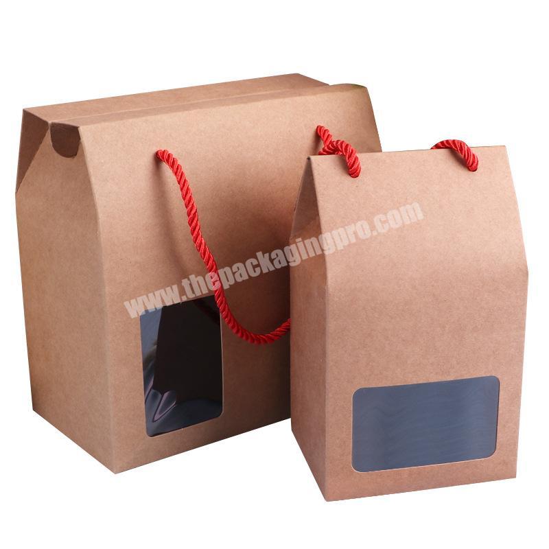 Custom Ivory Paper Favor Bag Wedding Gift Box Packaging Kraft Nuts Package Box With Handle