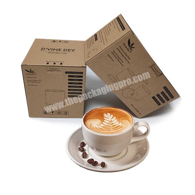 Custom Kraft Corrugated Folding Natural Mug Cup Gift Paper Packaging Box Shipping Boxes