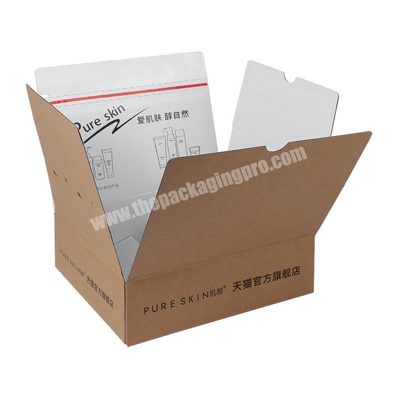 Custom Logo Corrugated Quick Seal Peel Off Self Seal Postal Zipper Mailing Kraft Mailer Boxes Adhesive Tear Strips Box
