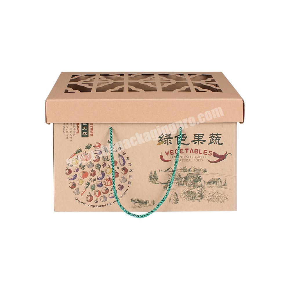 Custom Logo Hollow-carved Design Fruit Packing Storage Corrugated Boxes with Shipping Carton Cardboard