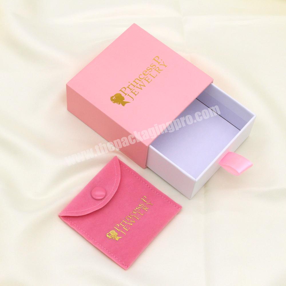 Custom Logo Jewelry Jewellery Packaging Pouch And Box