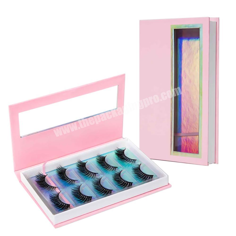 Custom Logo Luxury Paper Light Hot Pink Glitter Lashpackaging Lash Boxes