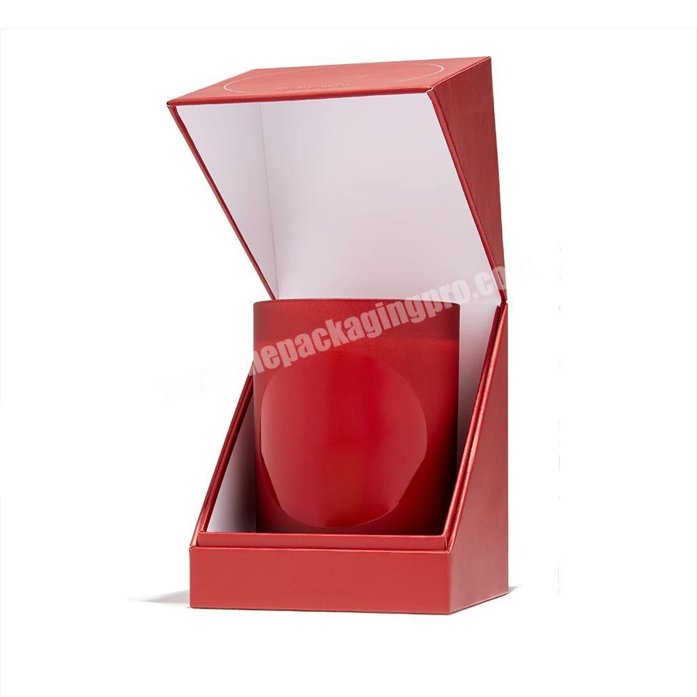 Custom Logo Luxury Printing Red Cardboard Empty Tall Candle Jar Packaging Boxes