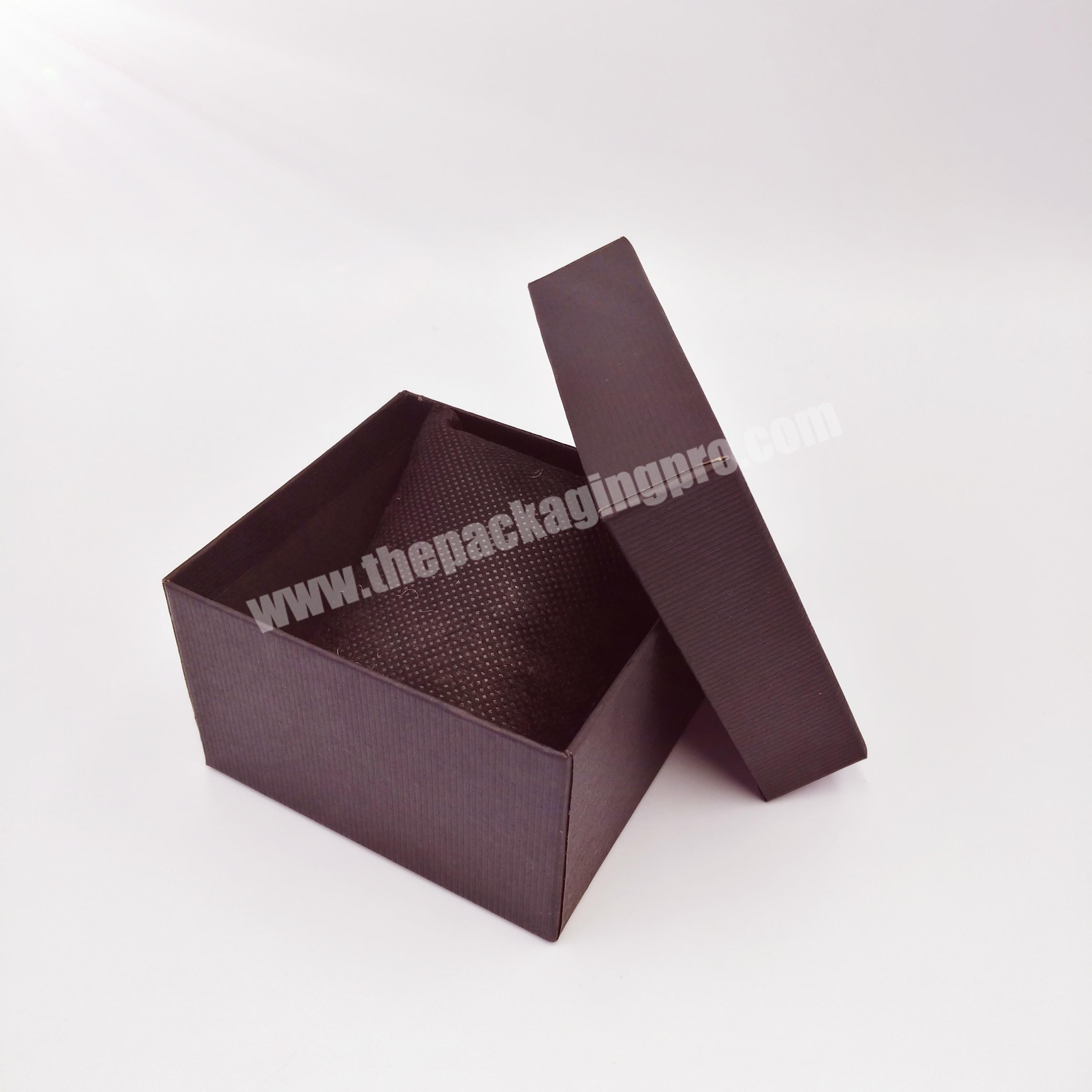 Custom Logo Offset Gift Display Cardboard Packaging Storage Luxury Black Rigid Cardboard Paper Watch Box Cases Rectangular Box