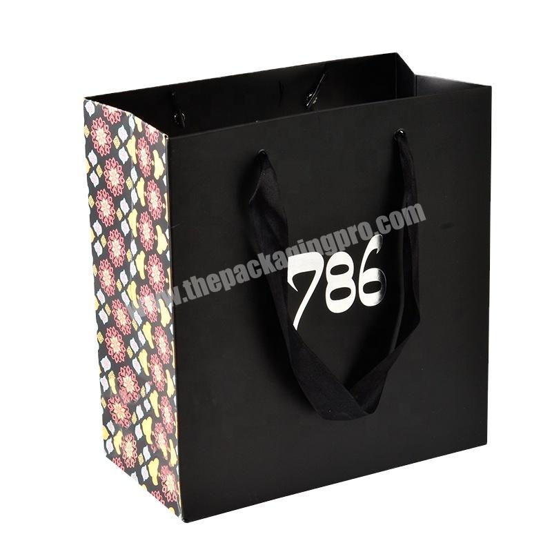 Custom Logo Print Luxury Cosmetic Jewelry Gift packaging Paper Shopping Bag with Handle