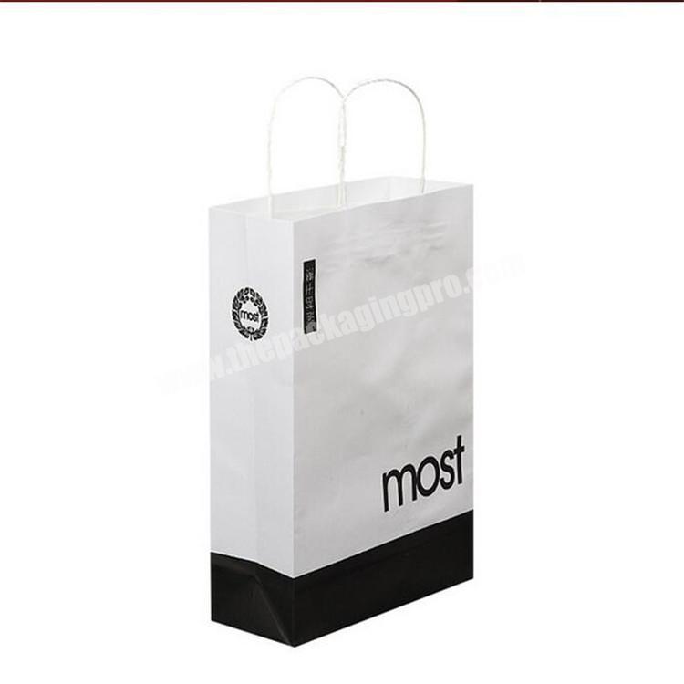Custom Logo Printed  Mobile Phone Packaging Brown White Kraft Paper Bag With Handles