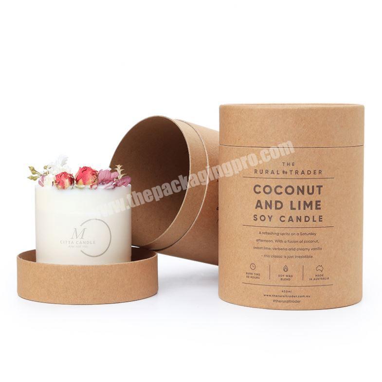 Custom Logo Printed Wholesale White Candle Rolling Packaging Paper Tube Box