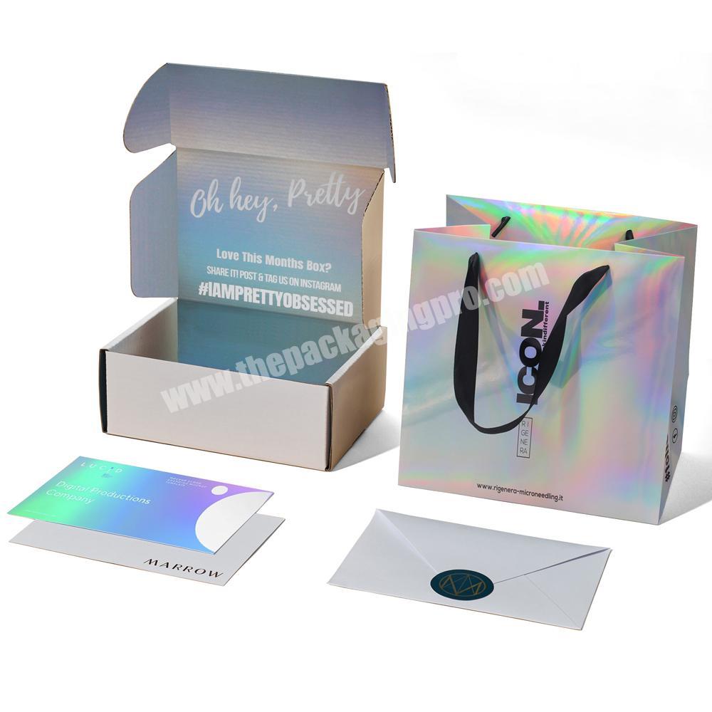 Custom Logo Printing Corrugated Tuck Up holographic mailer mailing shipping packaging box