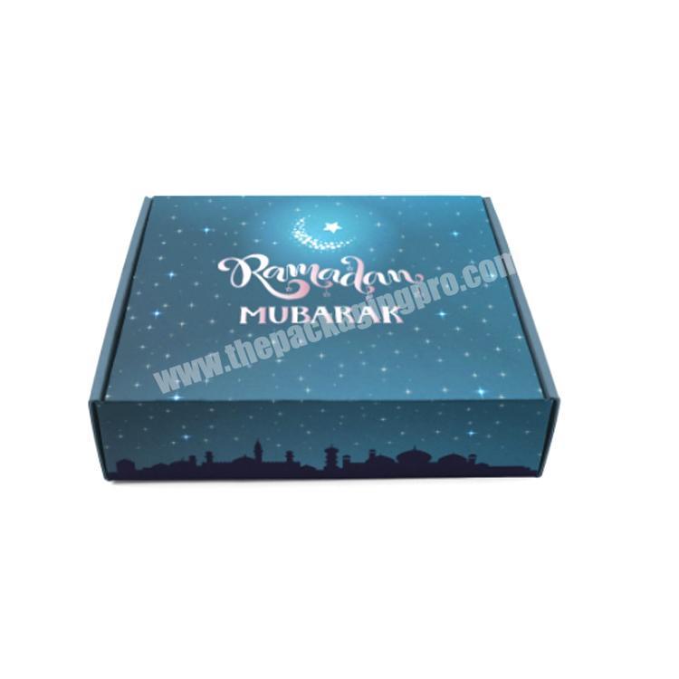 Custom Logo Printing cardboard Islamic muslim favor eid ramadan mubarak gift box