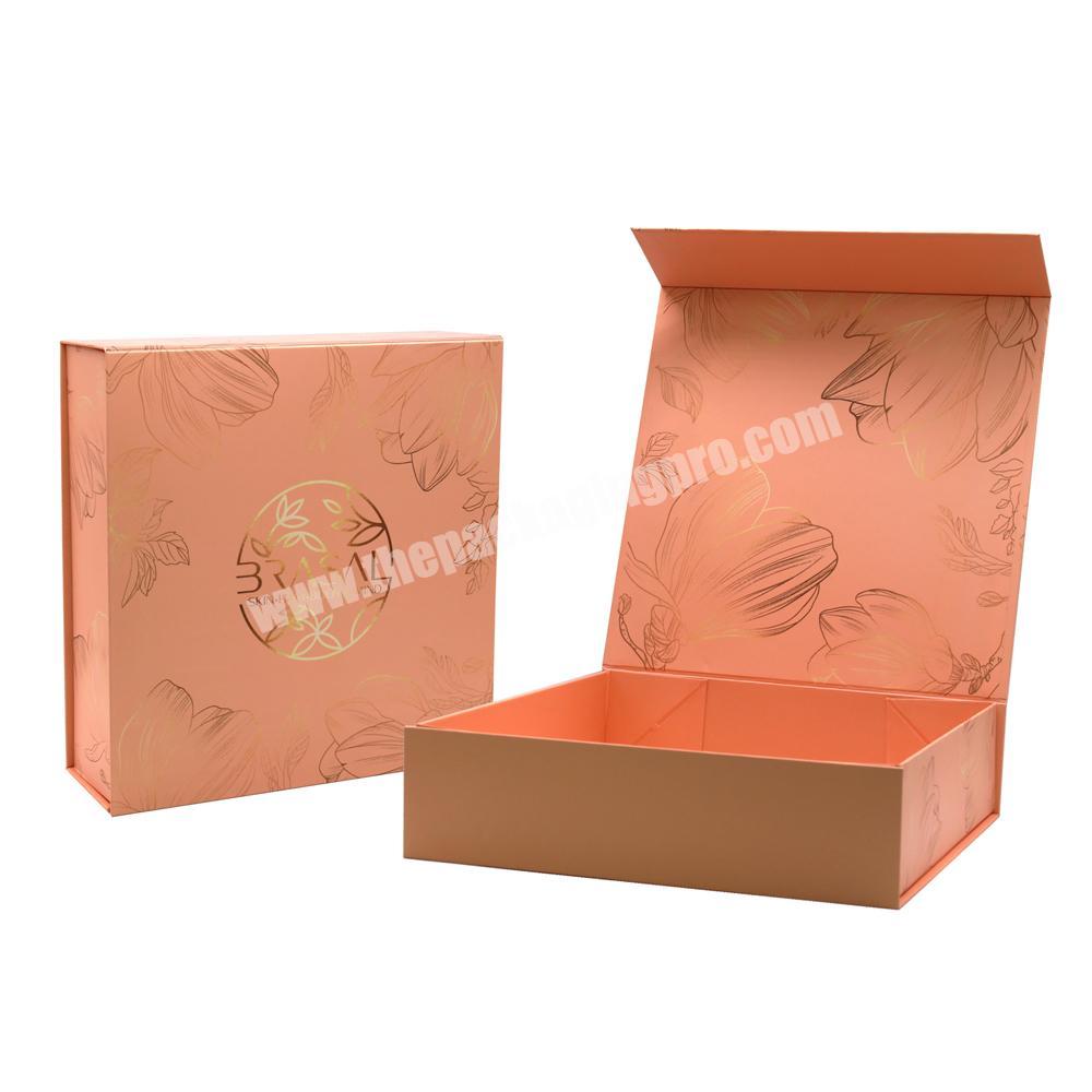 Custom Logo Printing large luxury rosegold gift shipping box packaging with magnetic lid closure