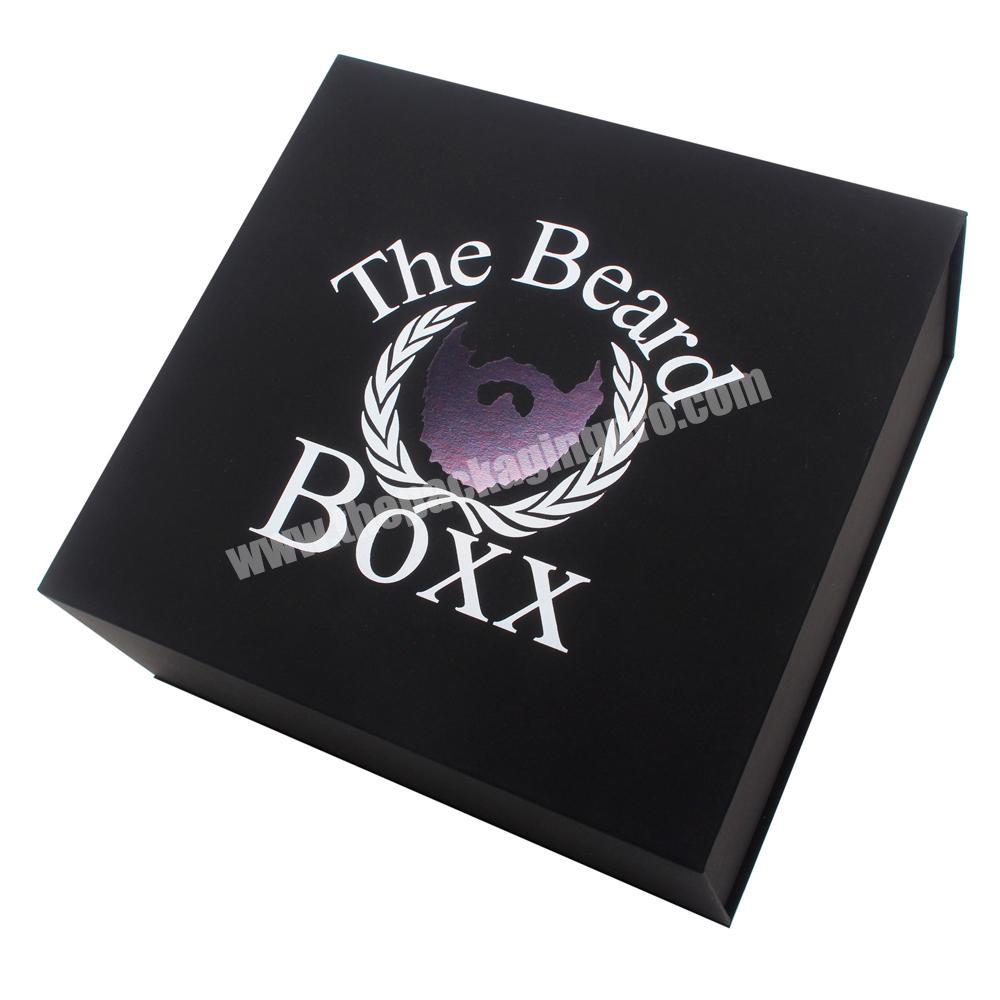 Custom Logo Printing men cosmetic beard packaging box luxury beard balm grooming packaging gift box with satin
