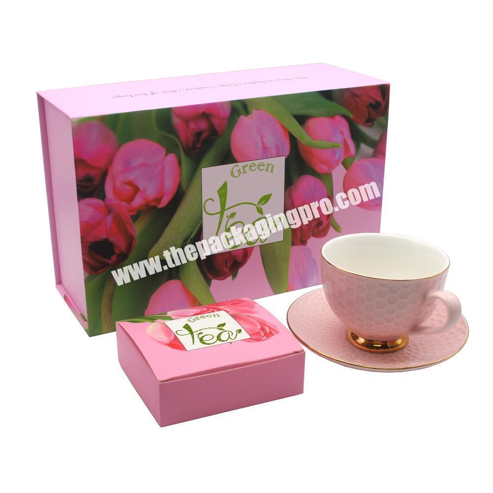Factory printed wholesale tea flax storage box luxury custom tea box packaging