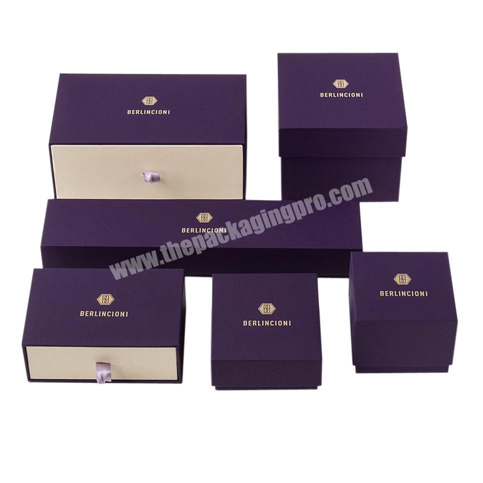 Custom Logo Purple Necklace Jewlry Jewelry Packaging Boxes Purples