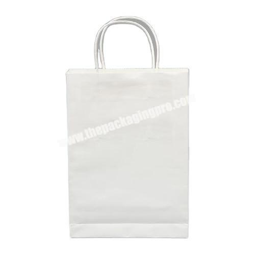Custom Logo White Kraft Packaging Paper Hand Bags With Handle